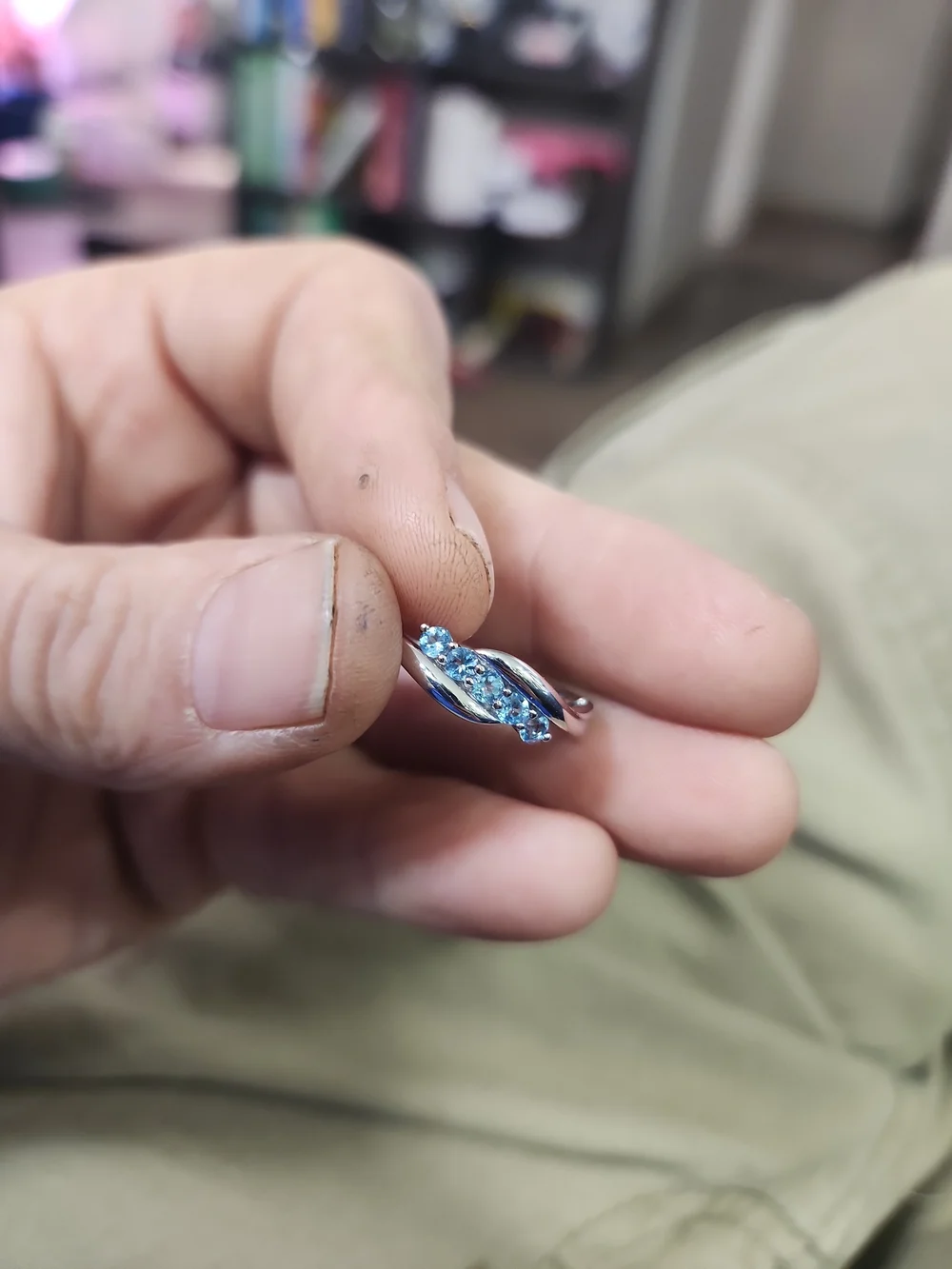 Sterling Silver Blue Topaz Marquise Ring